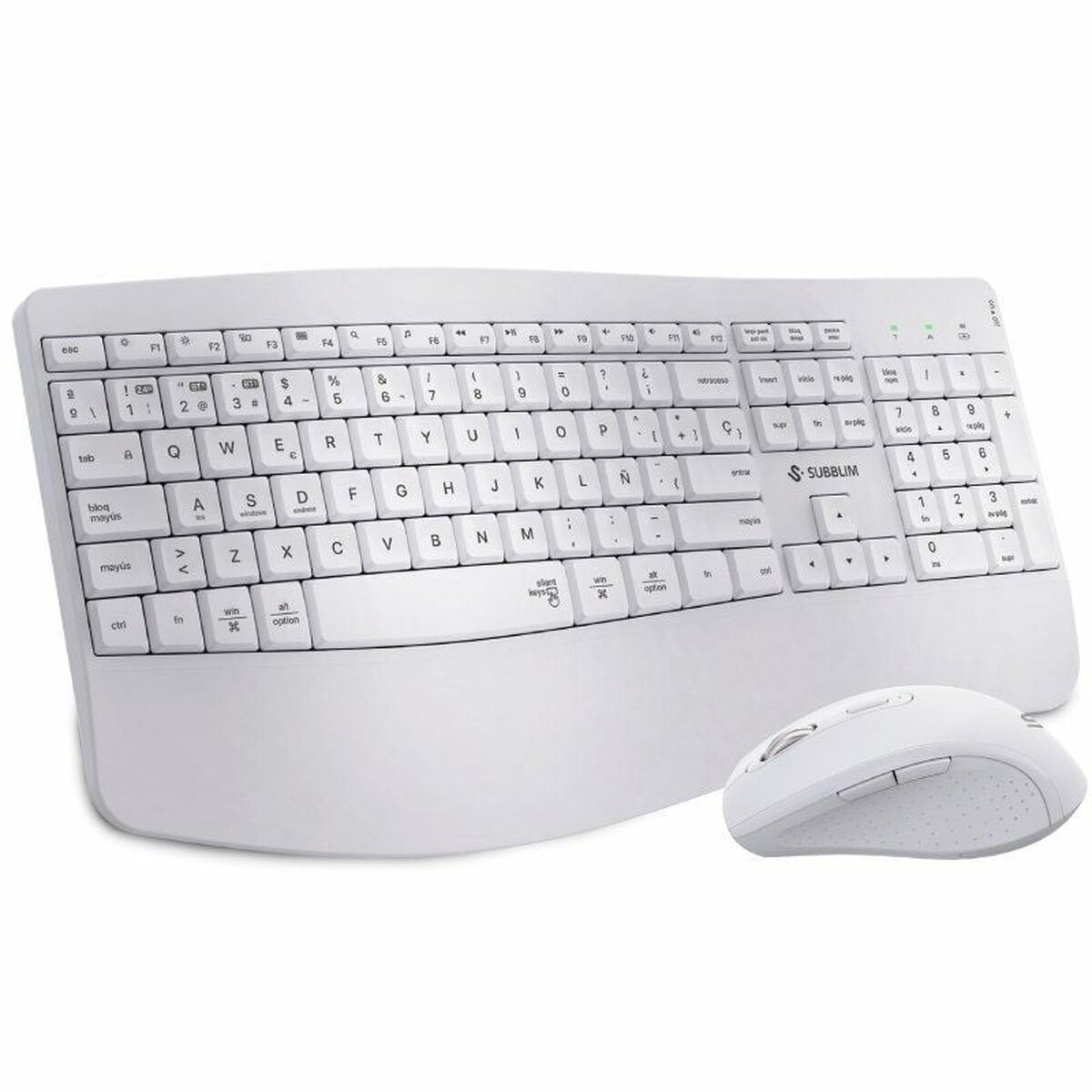 Tastatură și Mouse Subblim SUBKBC-DCOPW1 Alb Spaniolă Qwerty Spaniolă QWERTY