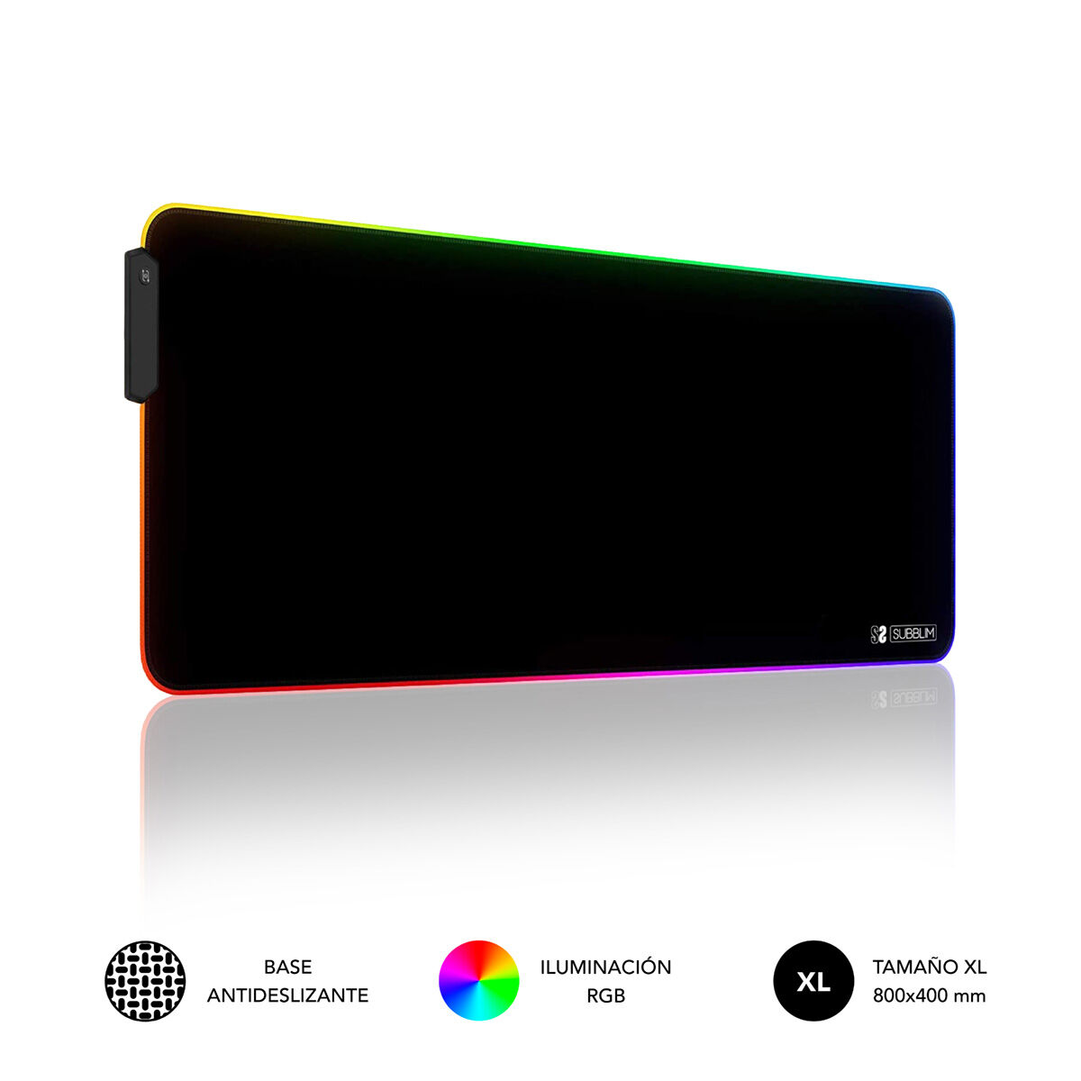 Covoraș de șoarece Subblim SUBMP-02RGB01 Negru Multicolor