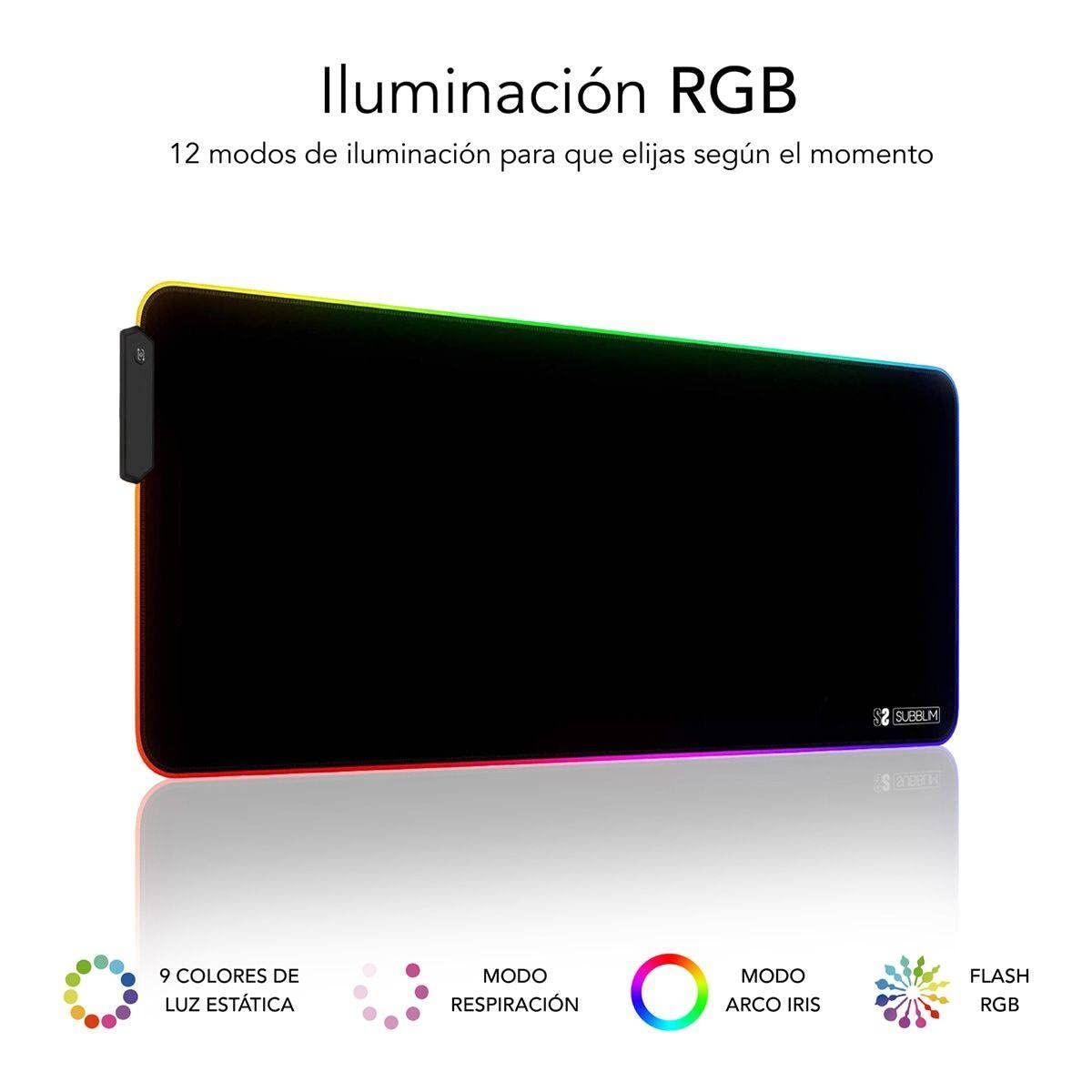 Covoraș de șoarece Subblim SUBMP-02RGB01 Negru Multicolor