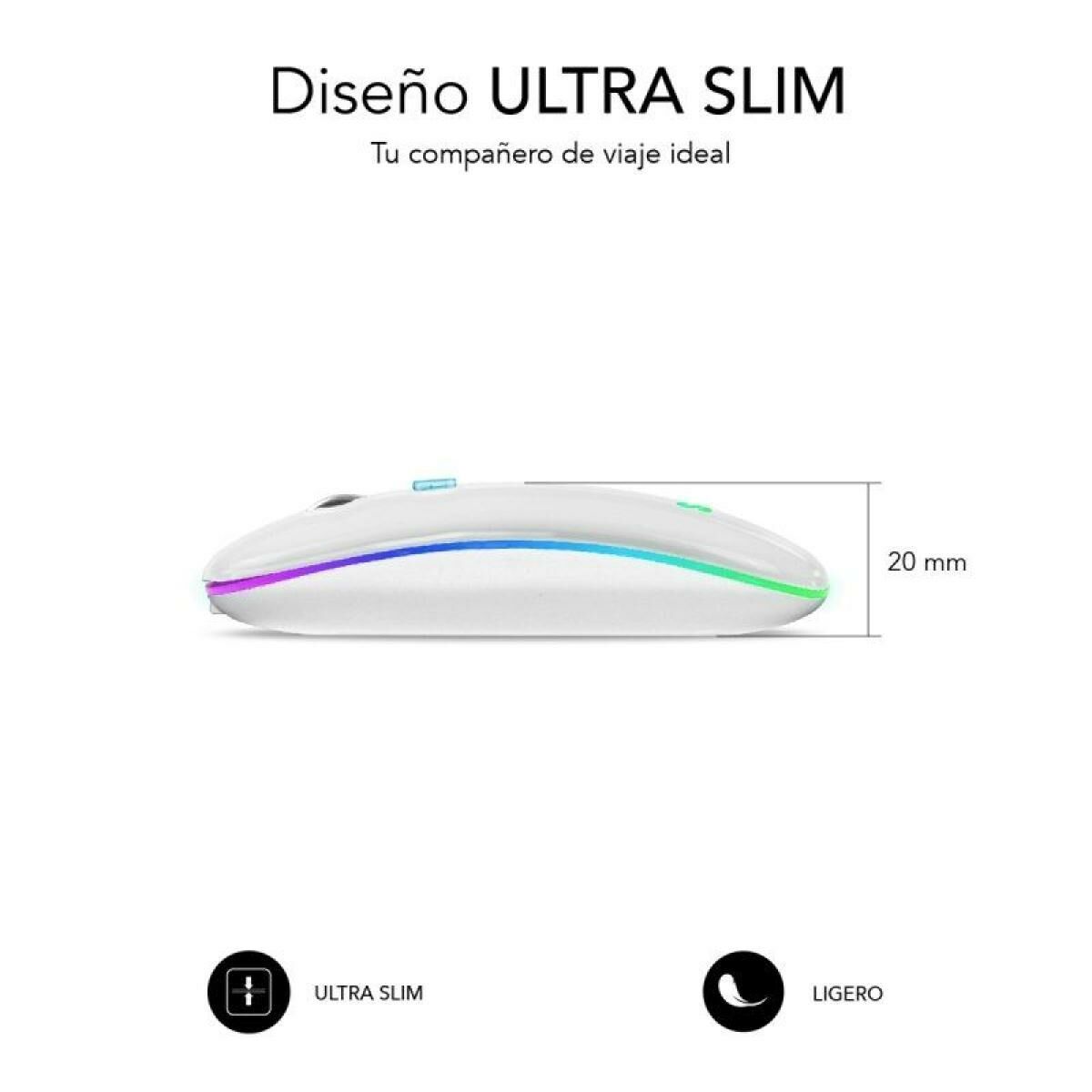 Mouse Bluetooth Fără Fir Subblim SUBMO-LDFLAT2 Alb 1600 dpi