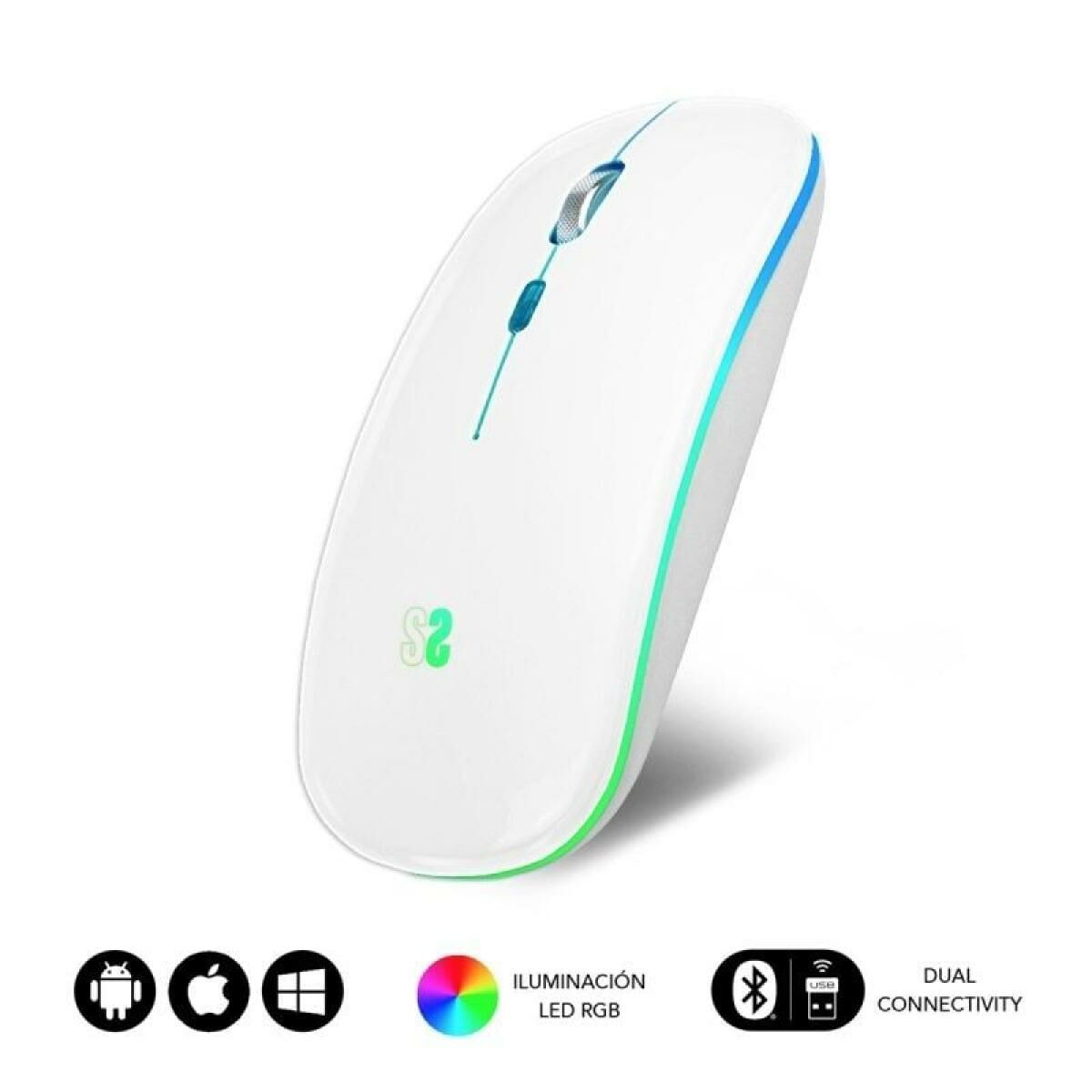 Mouse Bluetooth Fără Fir Subblim SUBMO-LDFLAT2 Alb 1600 dpi