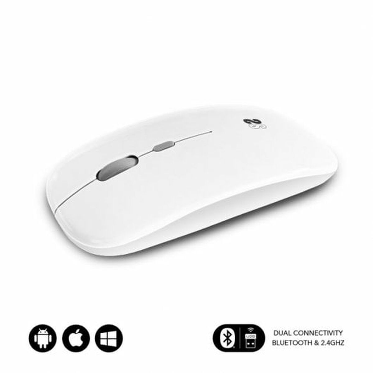 Mouse Bluetooth Fără Fir Subblim SUBMO-DFLAT21 Alb 1600 dpi