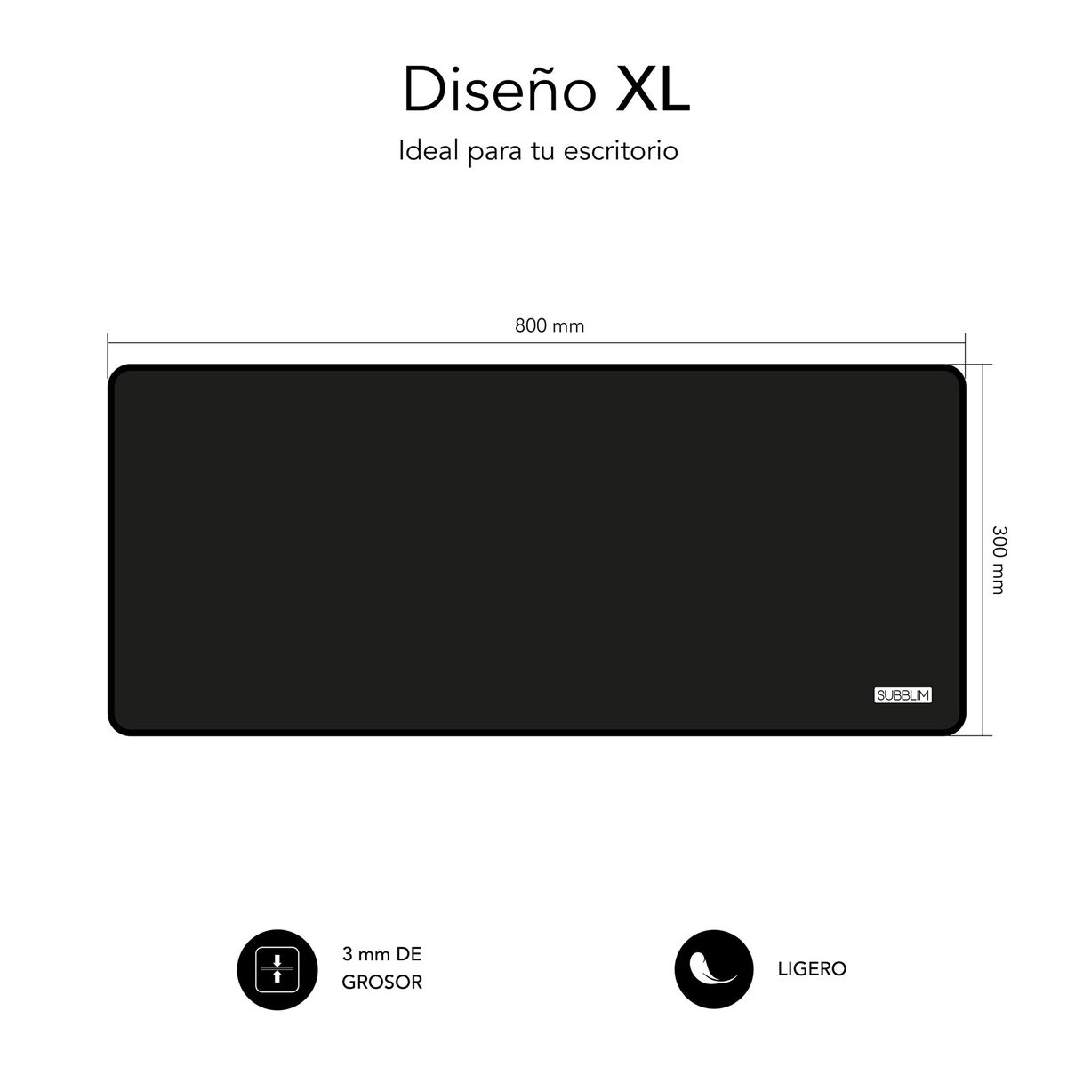 Mouse și mouse pad pentru jocuri Subblim Harm XL Negru