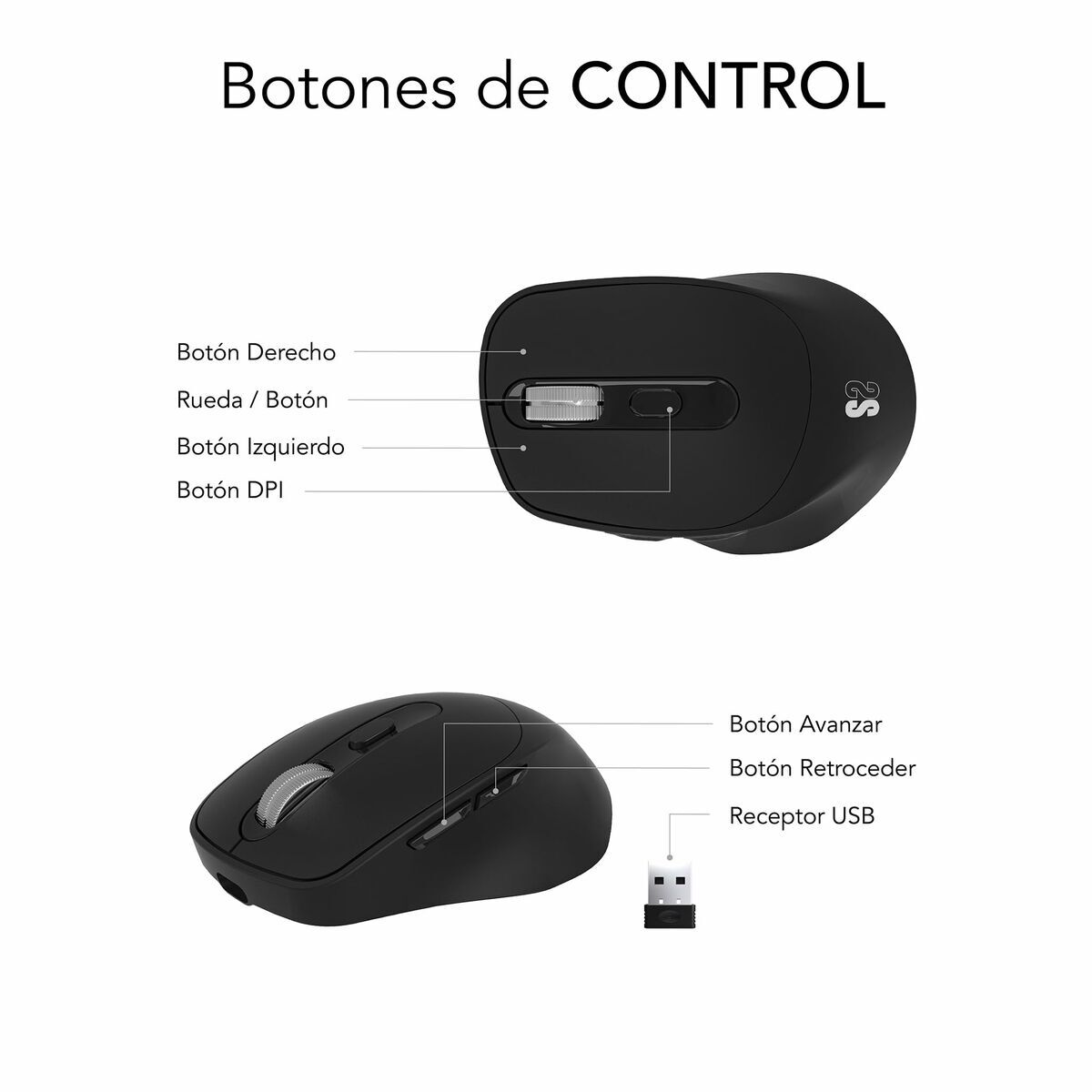 Mouse Optic Subblim SUBMO-EDCON01 Negru 2400 dpi