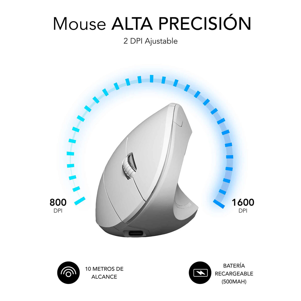 Mouse Subblim SUBMO-EDGVW02 Alb 1600 dpi