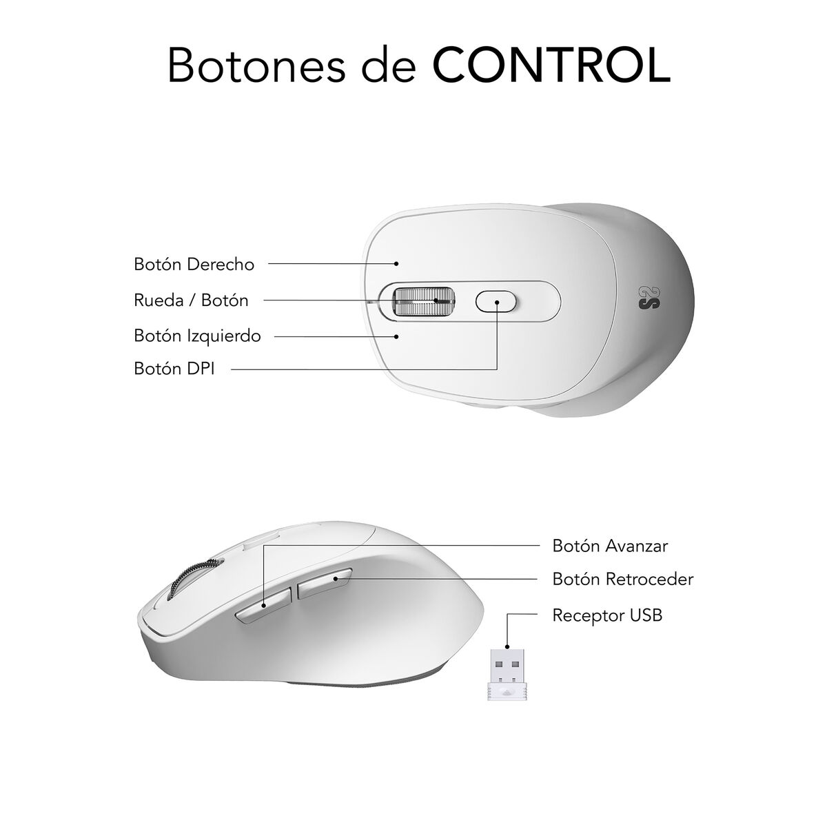 Mouse Fără Fir Subblim SUBMO-EDCON02 Alb 2400 dpi