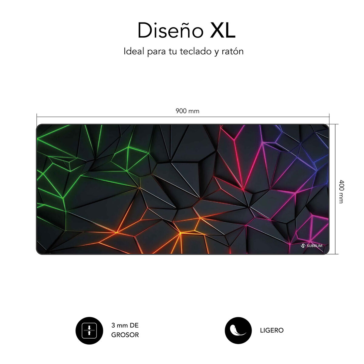 Covoraș de șoarece Subblim Neon Obsidian XL