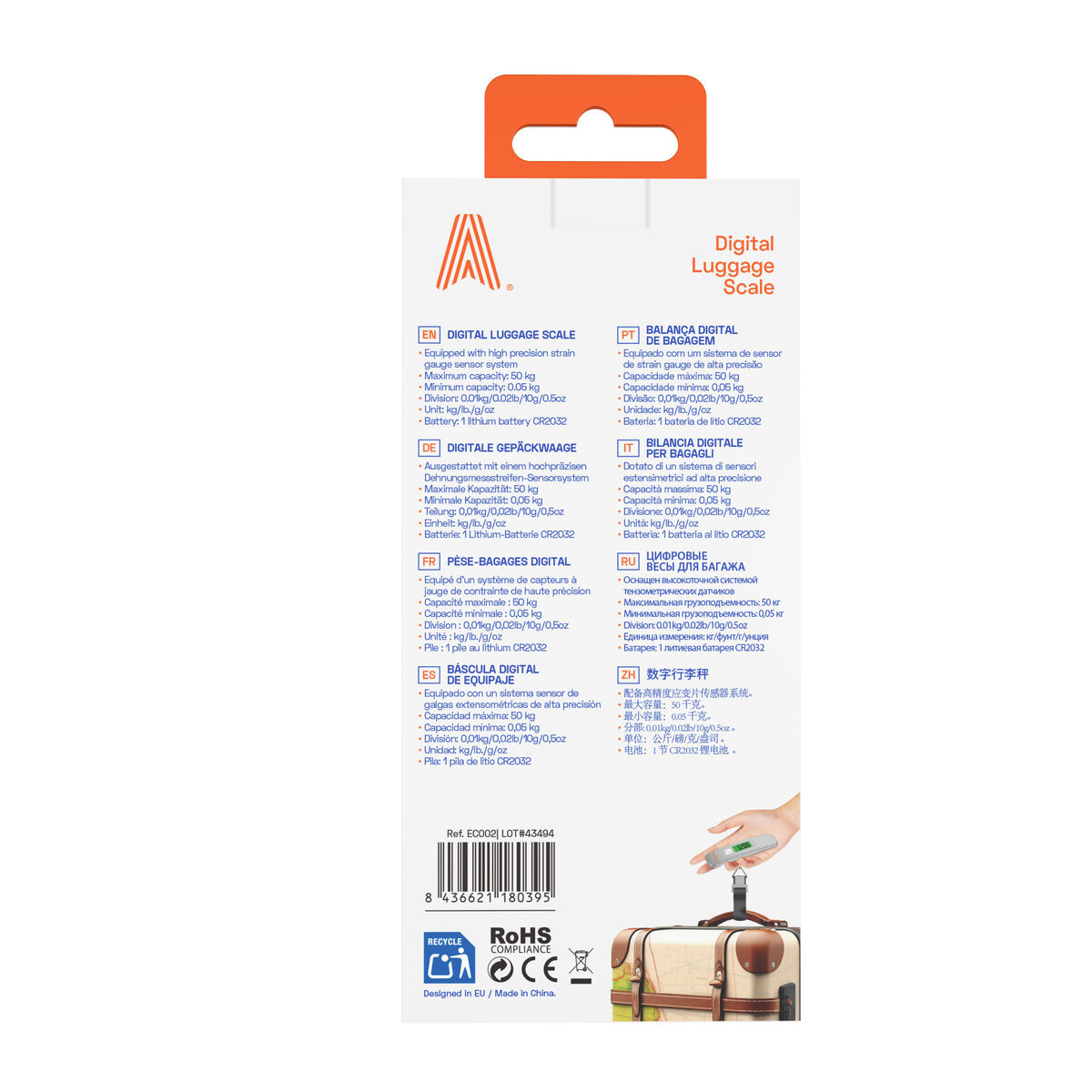 Cântar digital pentru bagaje Scape Travel ELS30