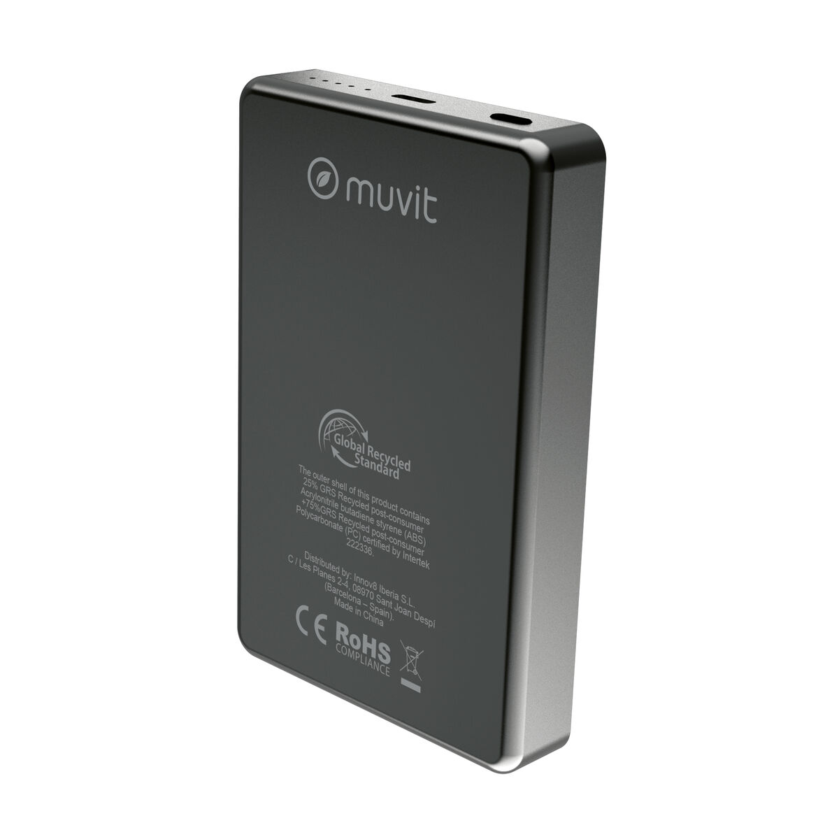 Powerbank Muvit for Change Negru Aluminiu 10000 mAh