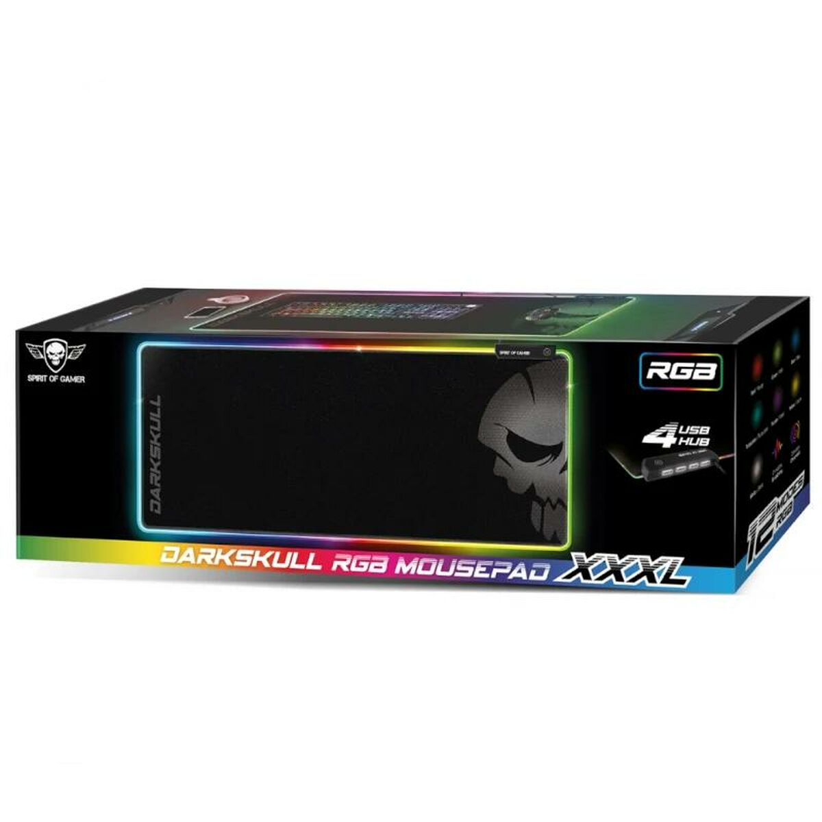 Covoraș Gaming Spirit of Gamer SOG-PADHXXRGB Negru Multicolor RGB