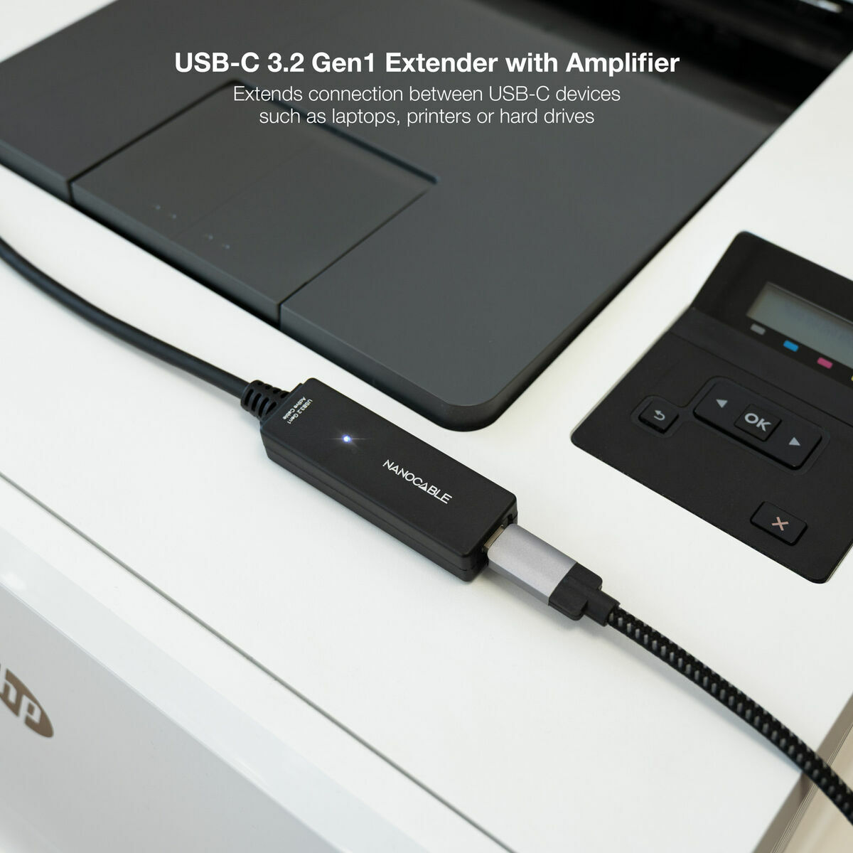 Cablu USB NANOCABLE USB 3.2 amplif. C/M-C/H 5m Negru 5 m