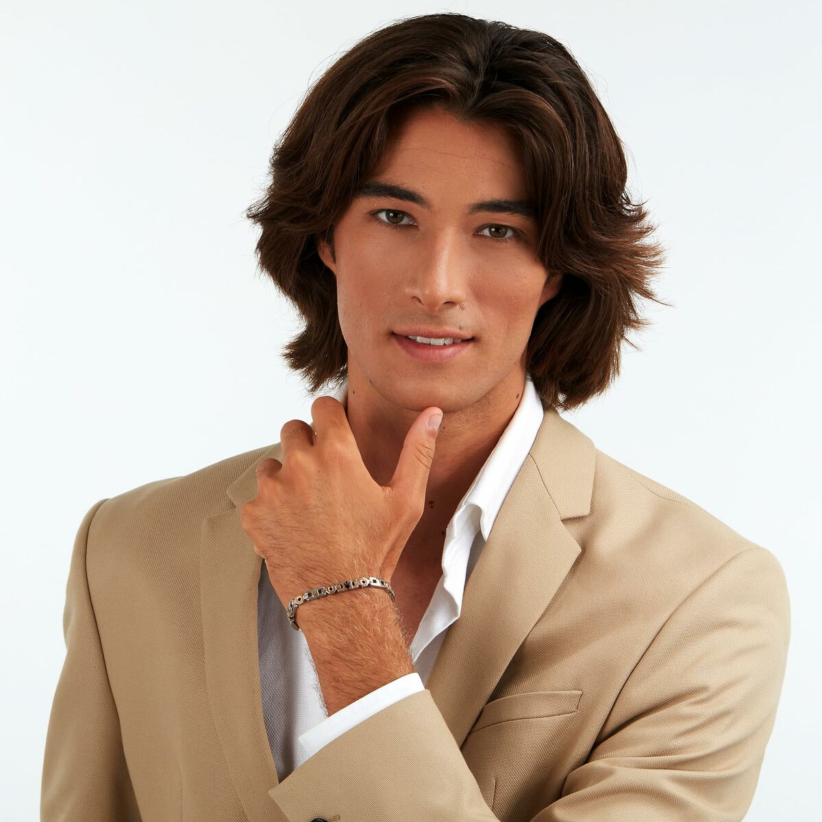 Brățară Bărbați Maserati Oțel inoxidabil 21,5 cm Argintiu