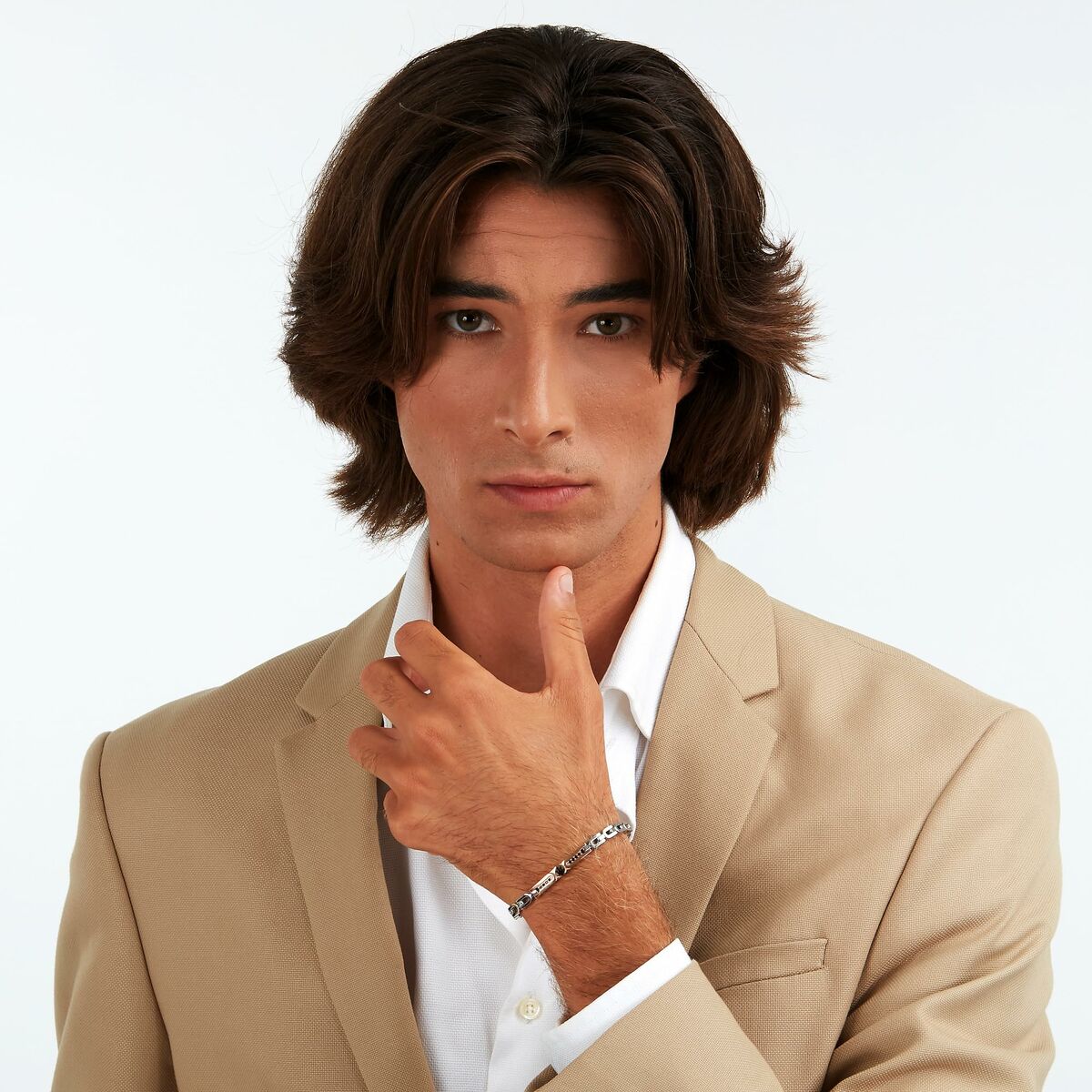 Brățară Bărbați Maserati Oțel inoxidabil 21,5 cm Argintiu