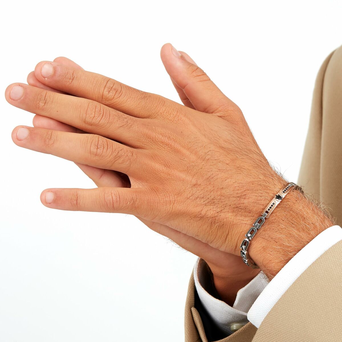 Brățară Bărbați Maserati Oțel inoxidabil 21,5 cm Argintiu