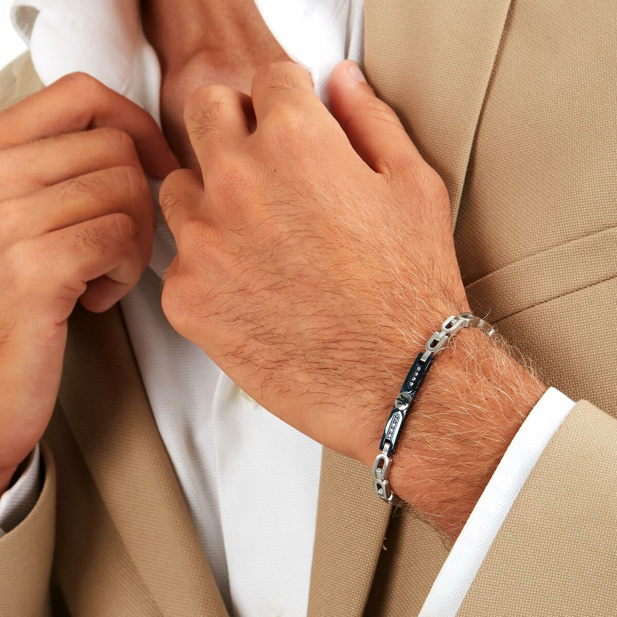 Brățară Bărbați Maserati Oțel inoxidabil 21,5 cm Argintiu