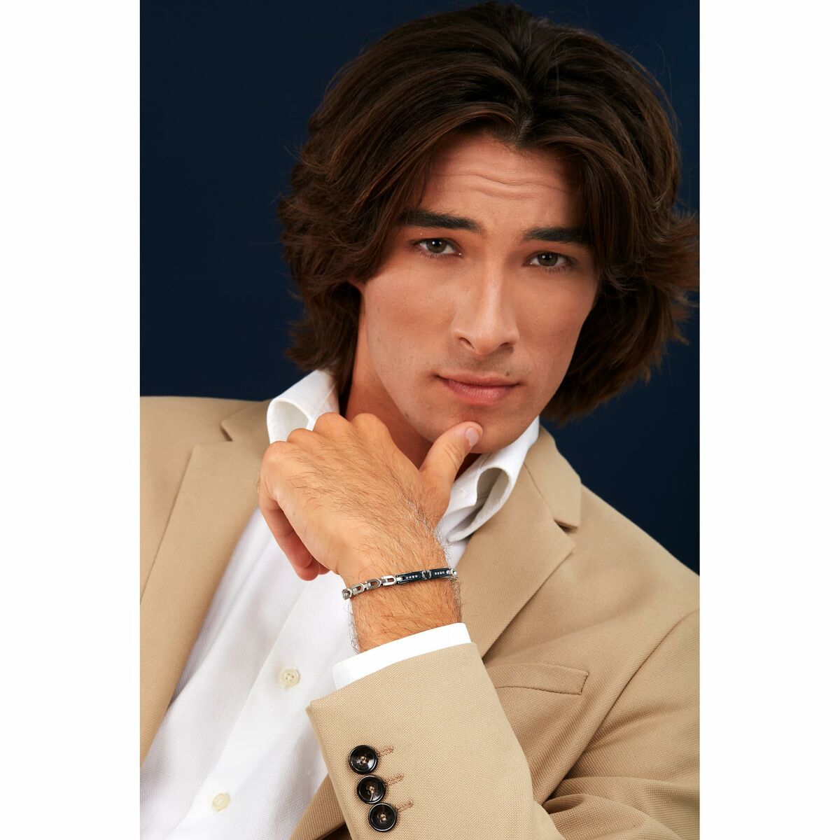 Brățară Bărbați Maserati Oțel inoxidabil 21,5 cm Argintiu