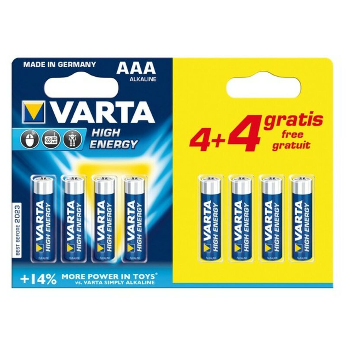 Baterie Alcalină Varta CD4BKKD13-P AAA 1,5V High Energy (8 pcs)