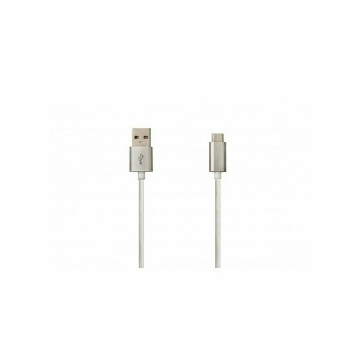 Cablu USB A la USB C DCU Argintiu (1 m)