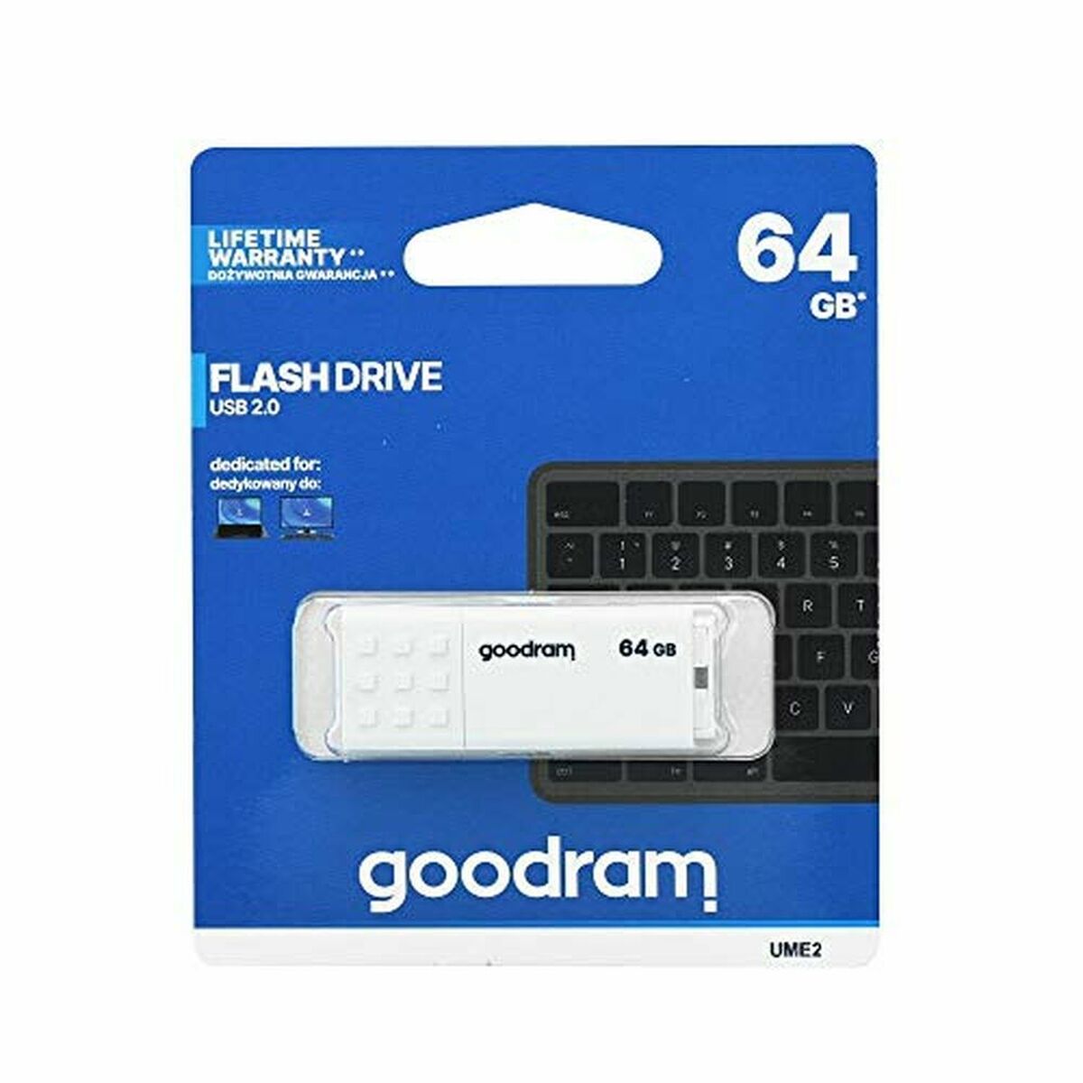 Memorie USB GoodRam UME2-0640W0R11 64 GB Alb