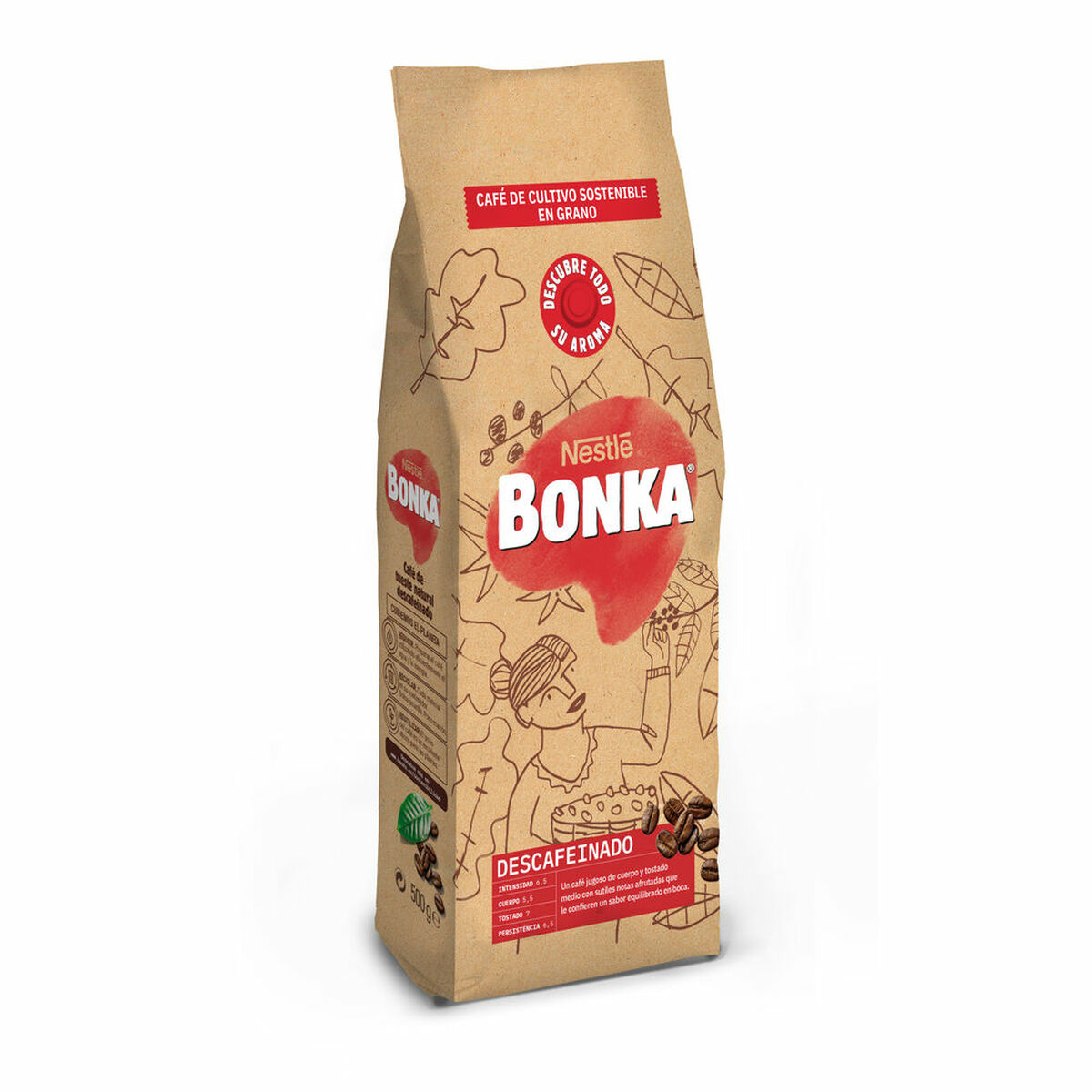 Cafea din boabe întregi Bonka DESCAFEINADO 500g