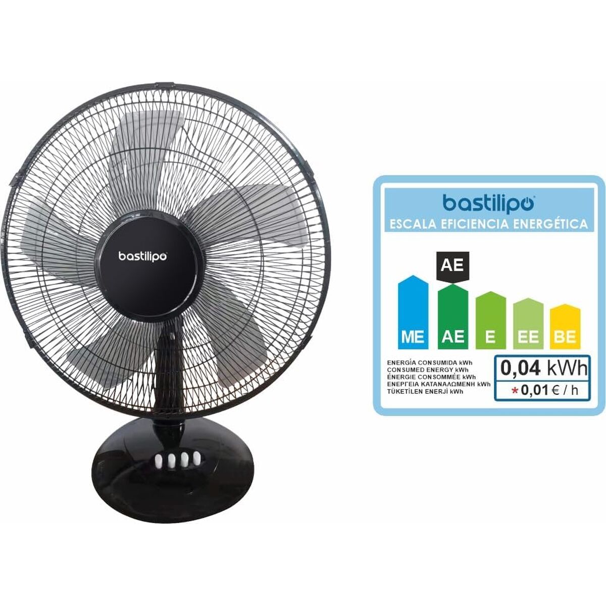 Ventilator de Masă Bastilipo BARROSA Negru 50 W