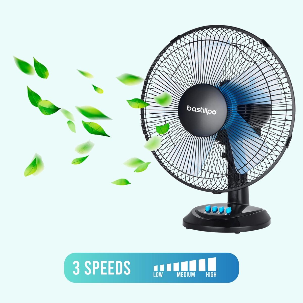 Ventilator de Masă Bastilipo BARROSA Negru 50 W