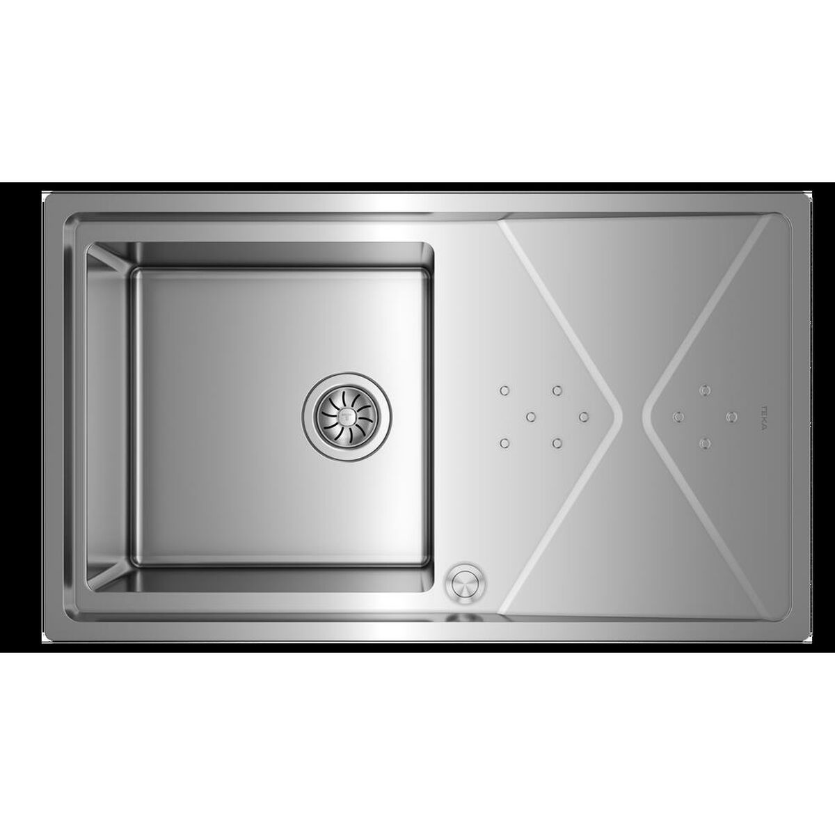 Chiuvetă cu O Cuvă Teka BROOKLYN 50 MXP 1C 1E Oțel