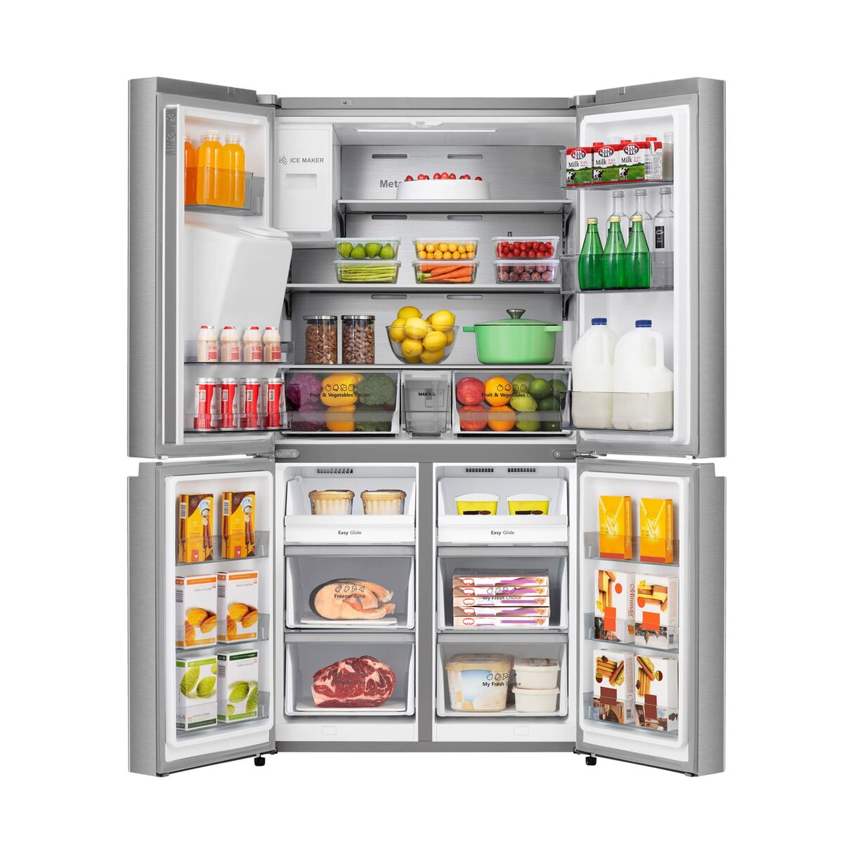 Frigider combinat Hisense RQ760N4SASE 179 Oțel