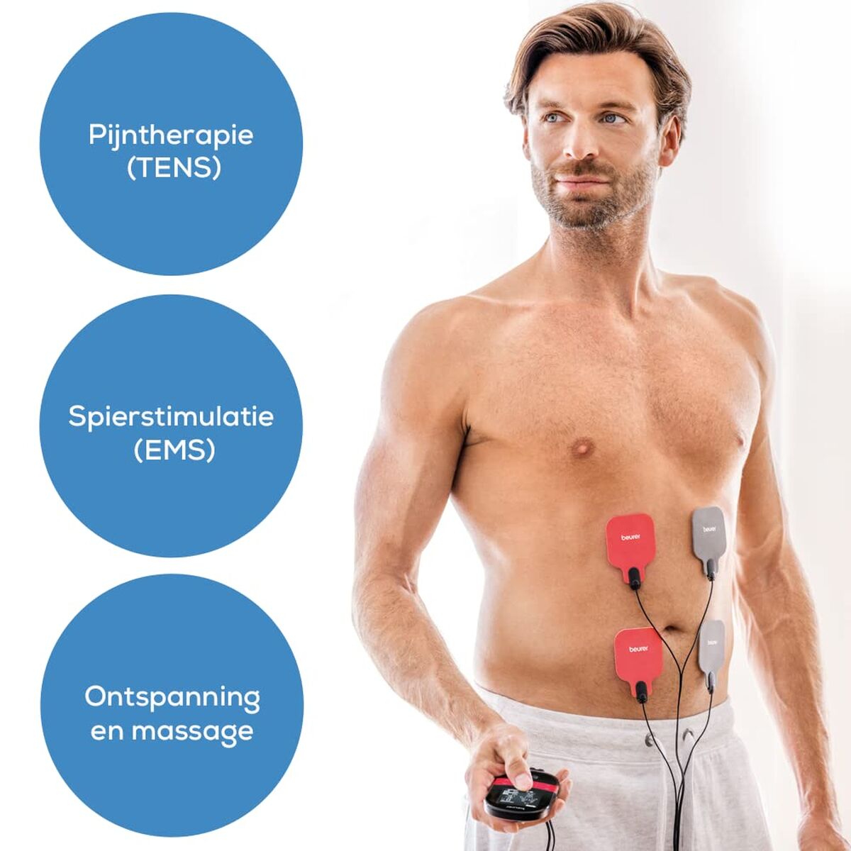 Aparat de masaj manual electric Beurer cuadradas Modrý Electrostimulator