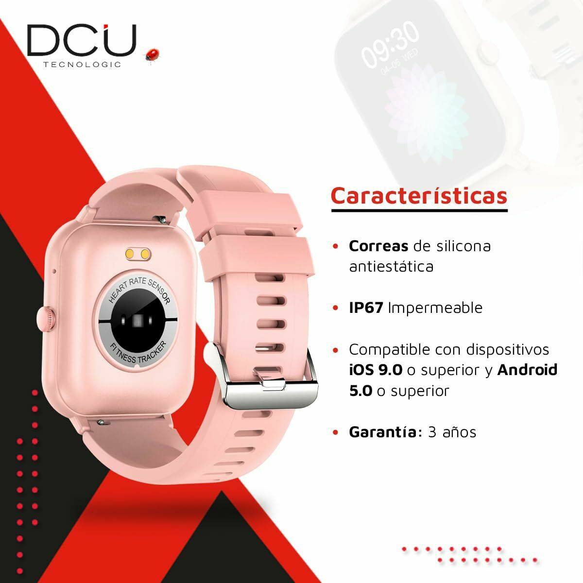 Smartwatch DCU CURVED GLASS PRO Roz