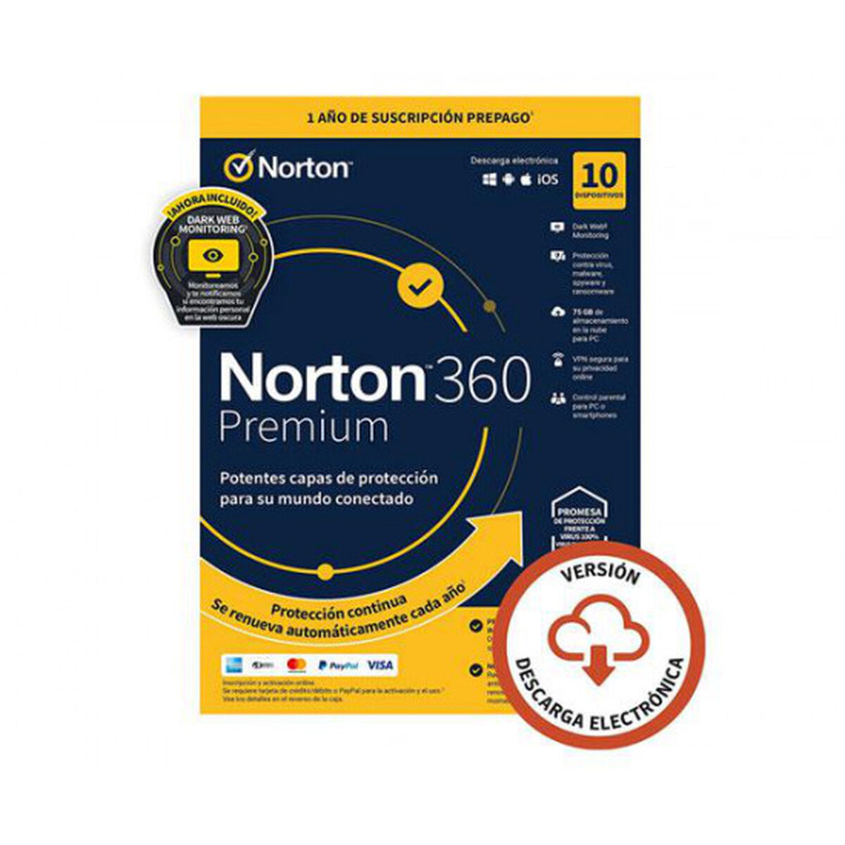 Antivirus Norton 360 PREMIUM 75GB 1 USUARIO BUNDLE