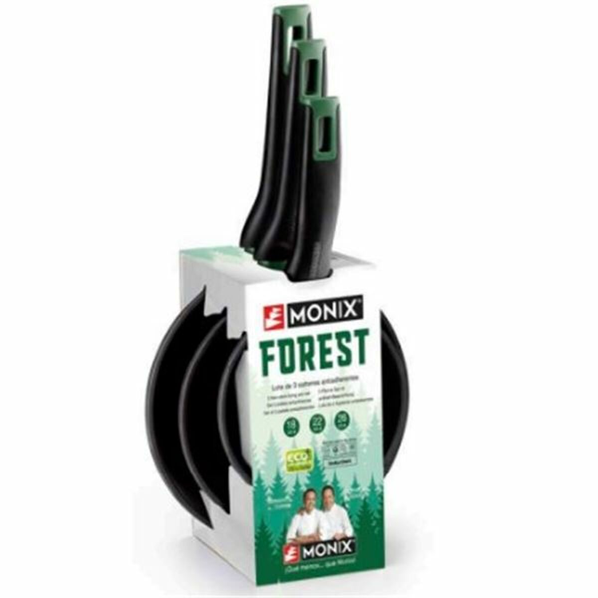 Set de tigăi Monix FOREST M501236 Negru Aluminiu