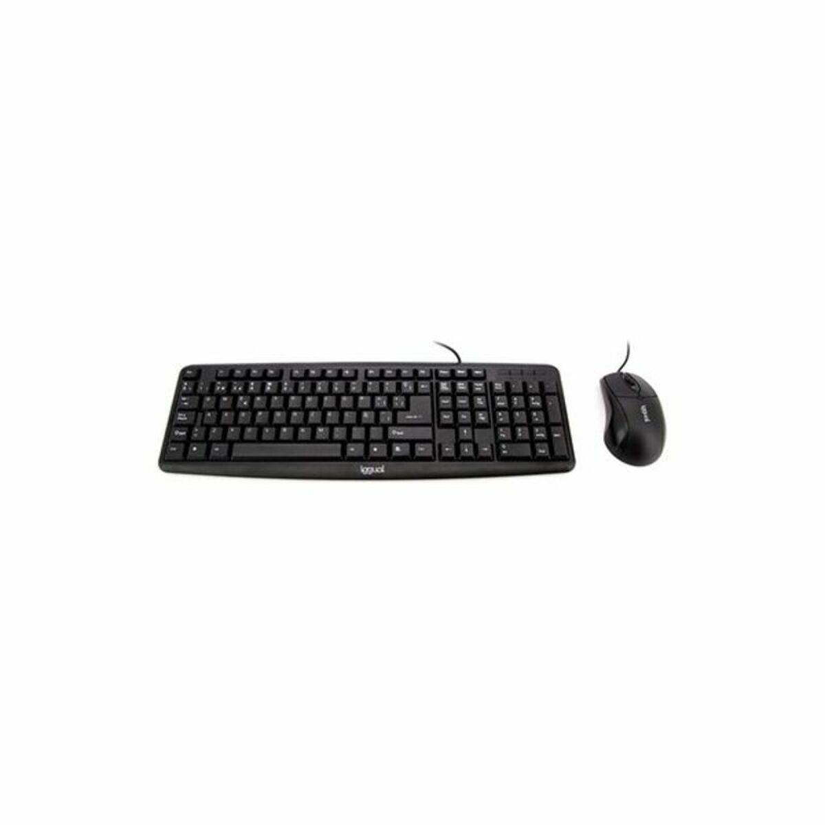 Tastatură și Mouse iggual QWERTY USB Negru Qwerty Spaniolă