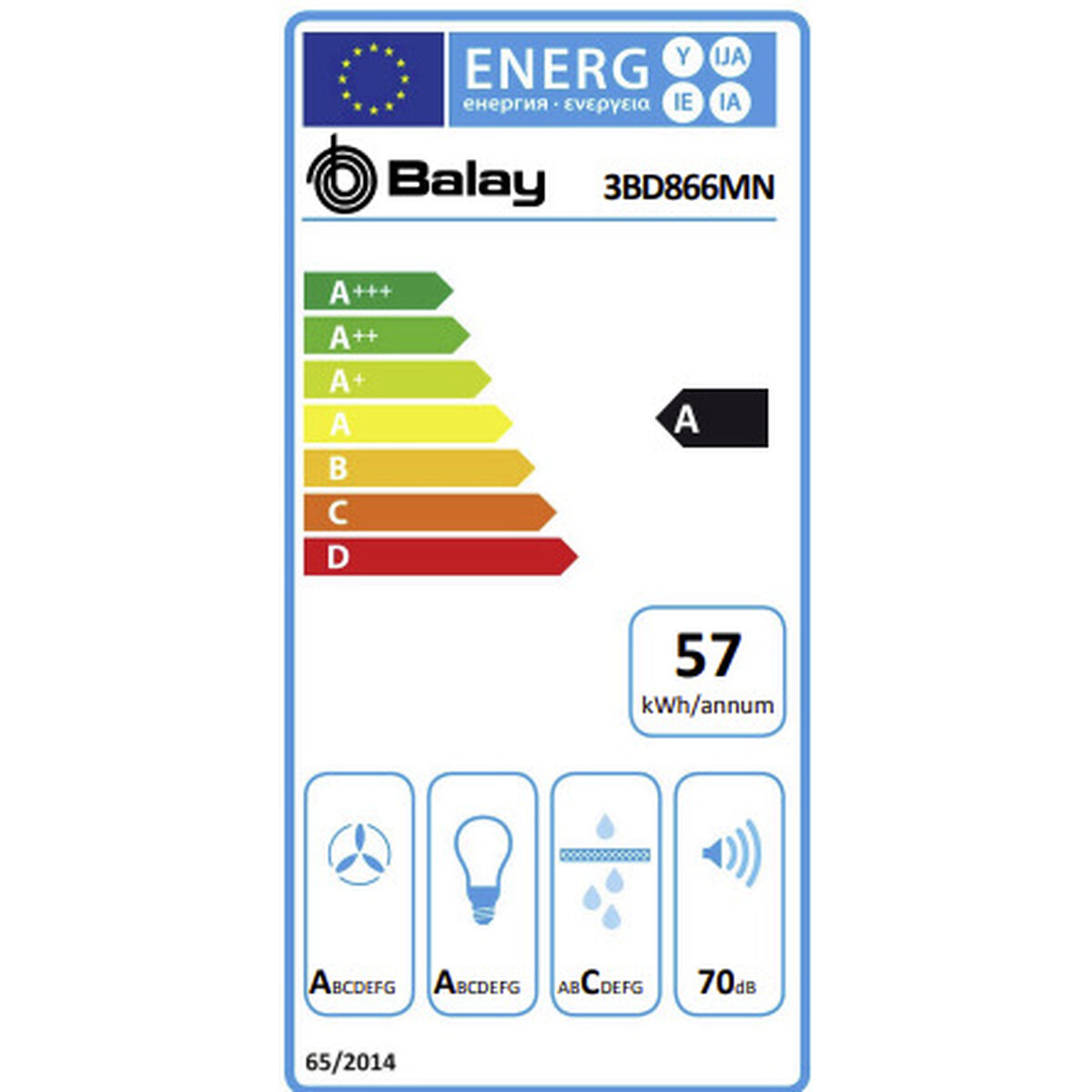 Hotă Convențională Balay 3BD866MN Negru