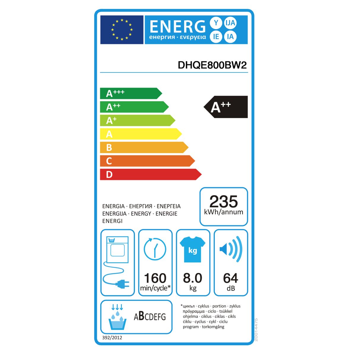 Uscător de condens Hisense DHQE800BW2