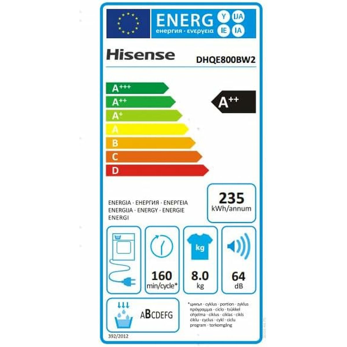 Uscător de condens Hisense DHQE800BW2
