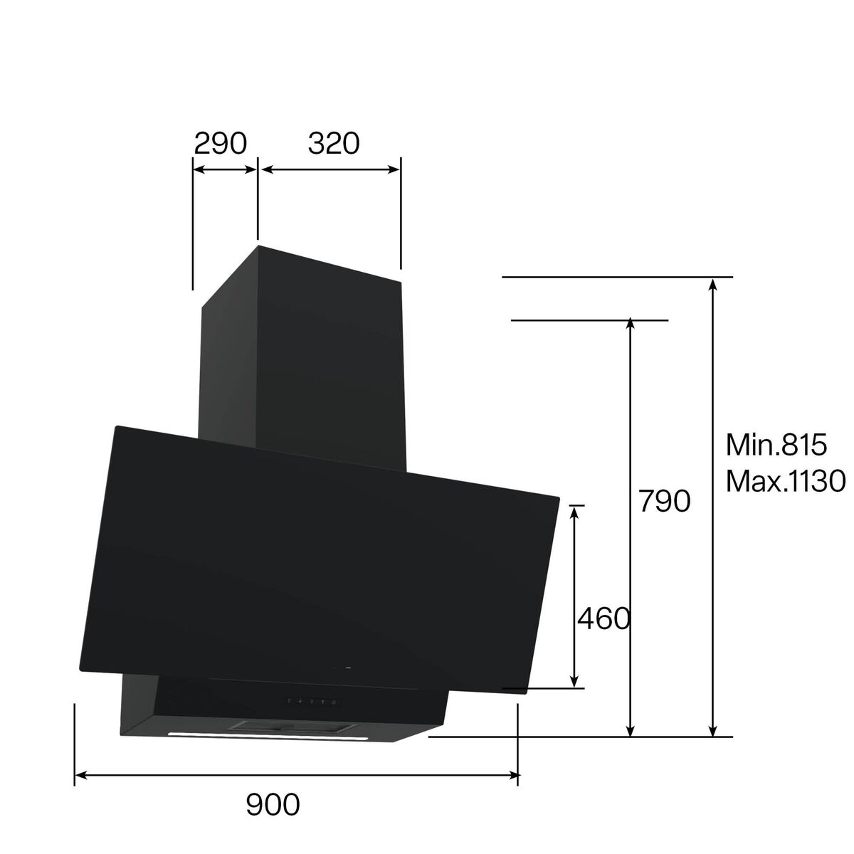 Hotă Convențională Cata THALASSA 900GBK 02139406 Negru