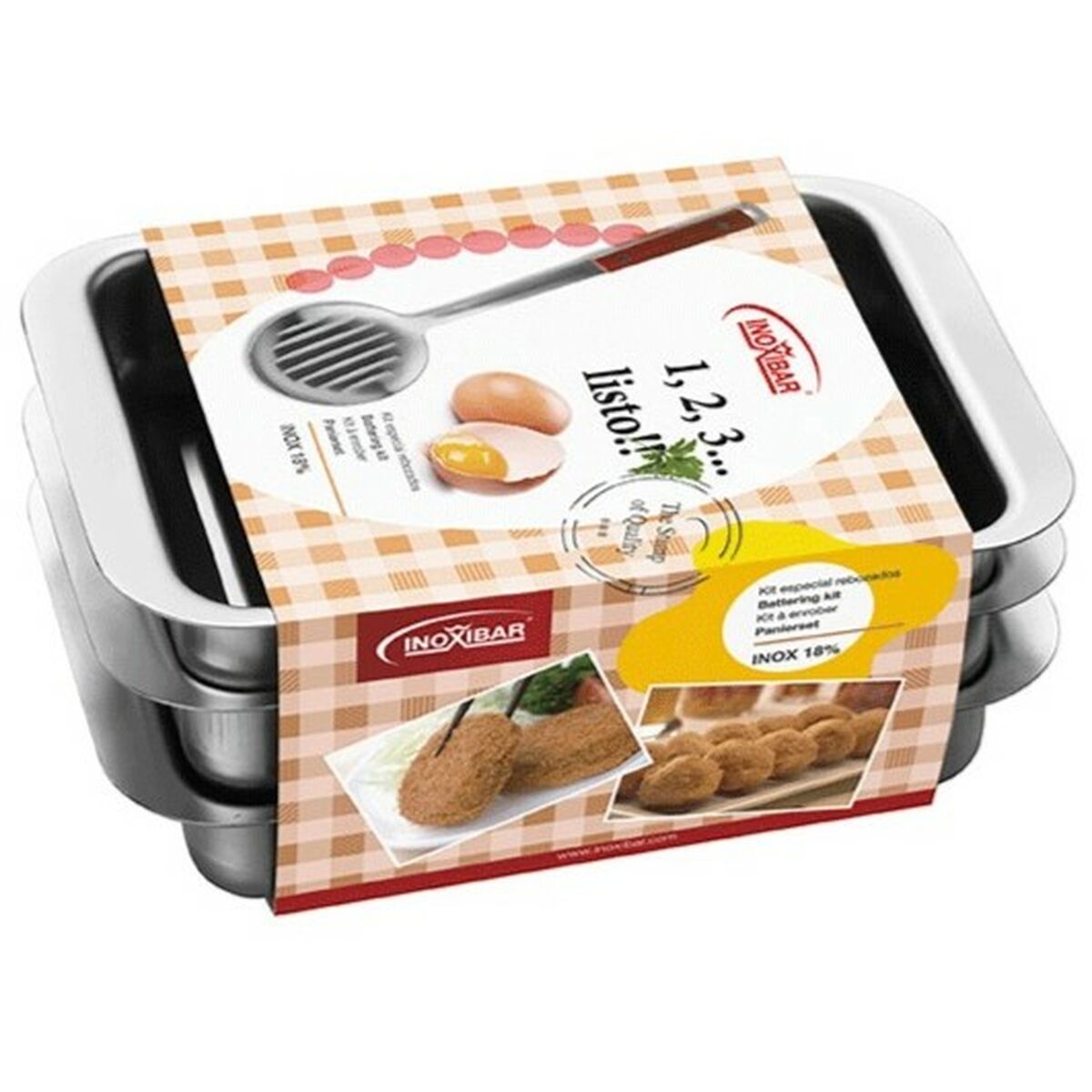 Oală pentru gratinat Inoxibar 59271 Oțel 21 x 15 cm (3 Unități)