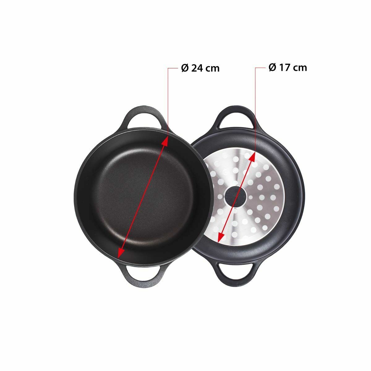 Caserolă Cu Capac Valira 4141/25 Negru Ø 24 cm