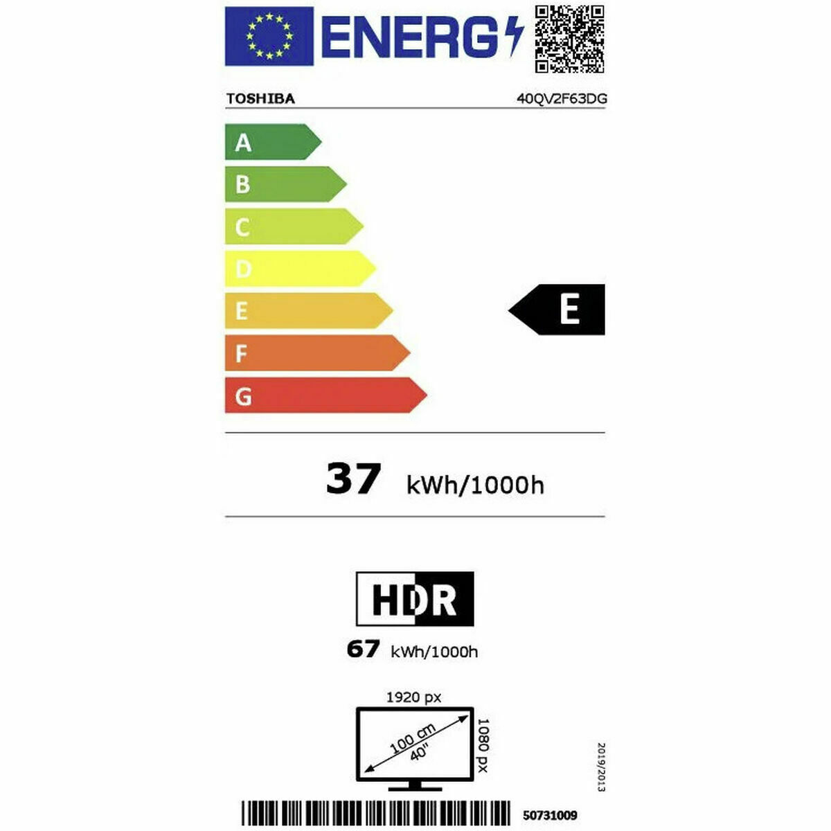 Smart TV Toshiba 40QV2F63DG 40" LED