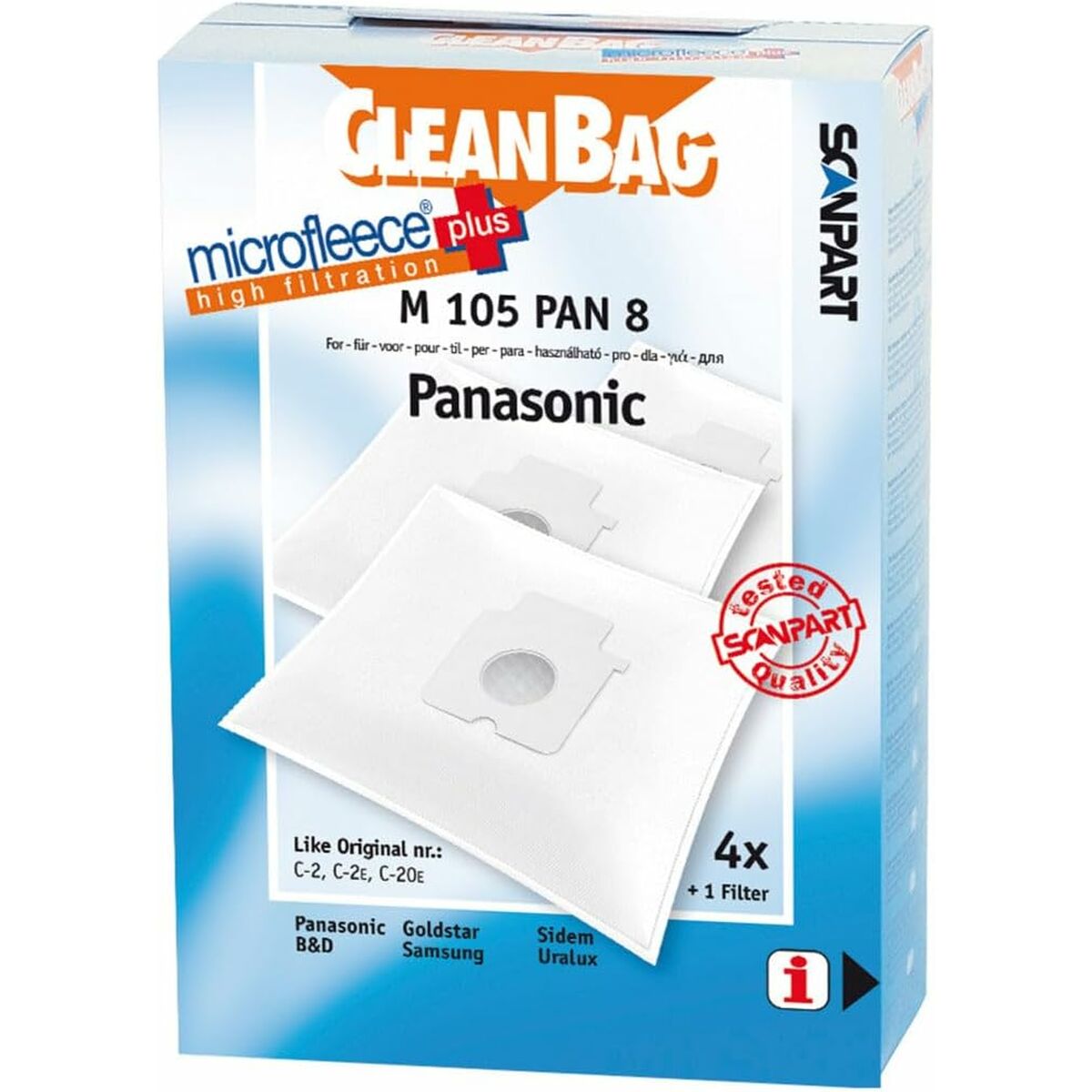 Sac de Schimb pentru Aspirator Scanpart M 105 PAN 8