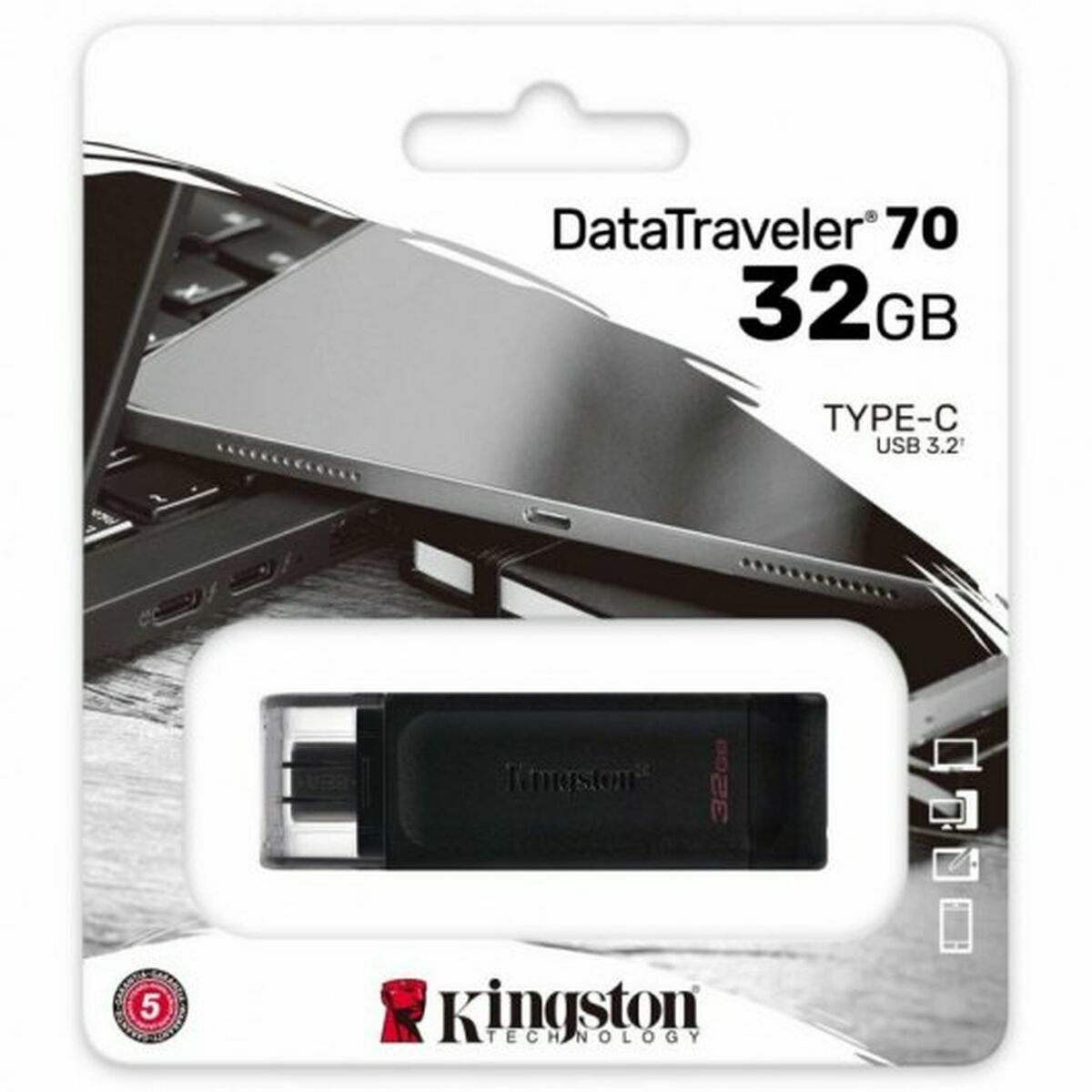 Memorie USB Kingston DT70/128GB Negru 128 GB