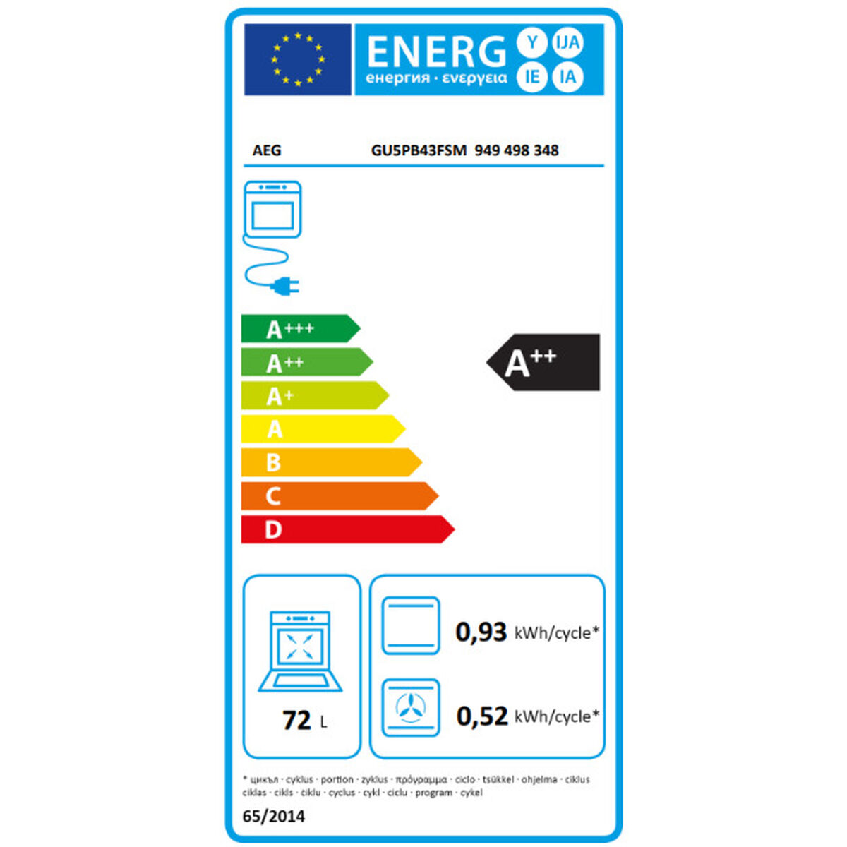 Cuptor Pirolitic AEG GU5PB43FSM 72 L