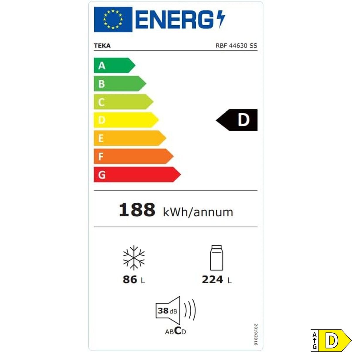 Frigider combinat Teka RBF44630INOX188 Alb