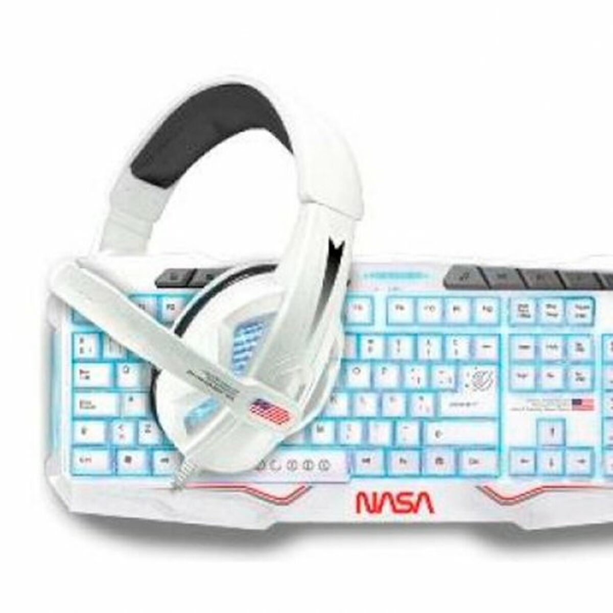 Tastatură și Mouse NASA ANDROMEDA4IN1-W Alb Multicolor Qwerty Spaniolă