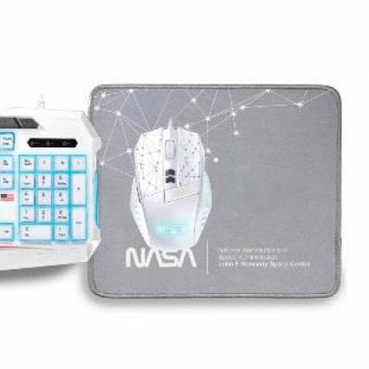 Tastatură și Mouse NASA ANDROMEDA4IN1-W Alb Multicolor Qwerty Spaniolă