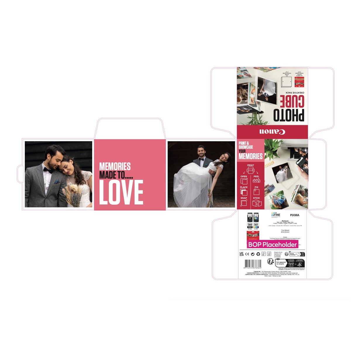 Hârtie Fotografică Lucioasă Canon 2311B075 5 x 5 cm 40 Frunze 40 Piese (40 Unități)