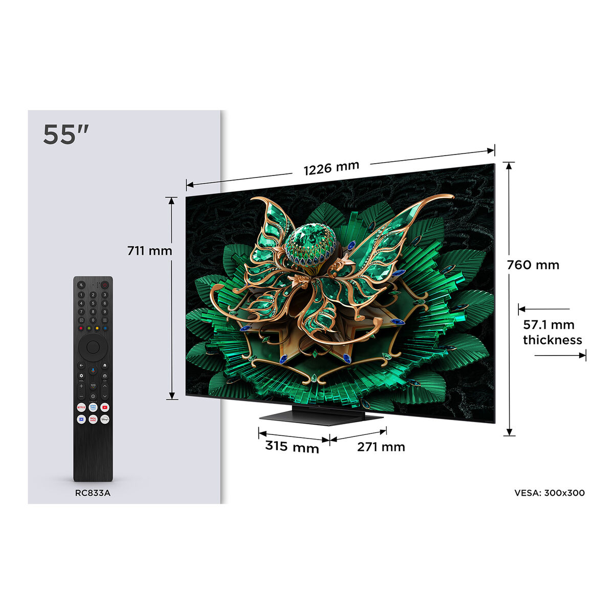 Smart TV TCL 55C7K 55" 4K Ultra HD HDR QD Mini LED