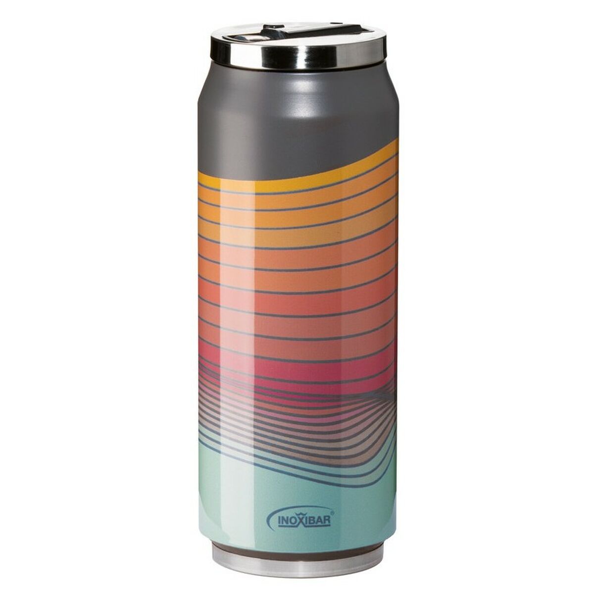 Flacon termos de călătorie Inoxibar 61261 RED WAVES Roșu 280 ml