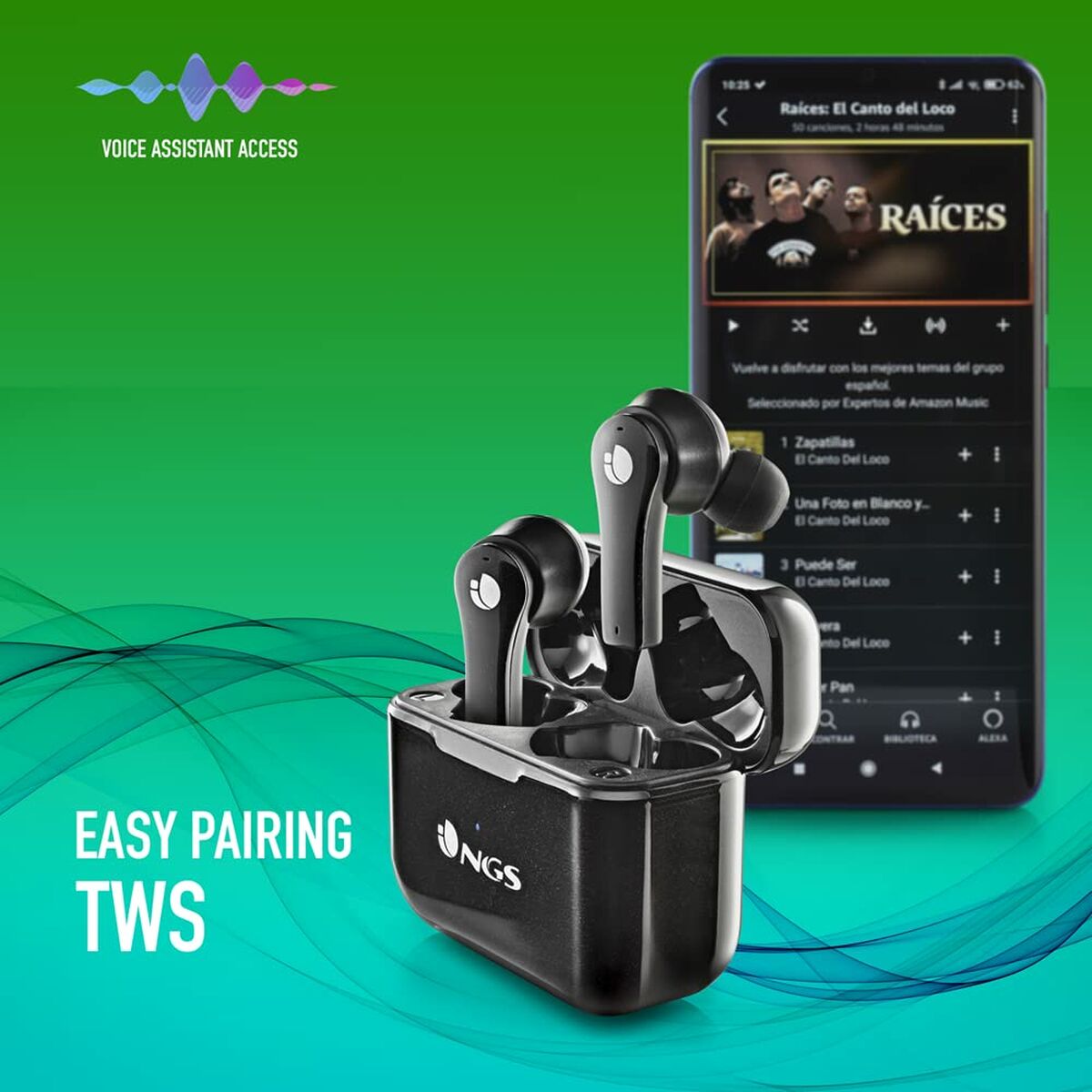 Căști Bluetooth NGS ARTICABLOOMBLACK Negru